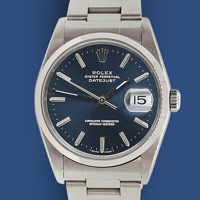 Rolex Datejust 36 Ref. 16200 - blaues Zifferblatt - Oyster Armband