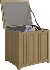 Baule Da Esterno Da 130L in Legno Con Coperchio a Cerniera Cinghia, Baule Da Gia