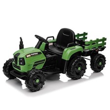 24V 400W Kids Ride-On Tractor with Trailer Remote Control 3-Speed Bluetooth LED