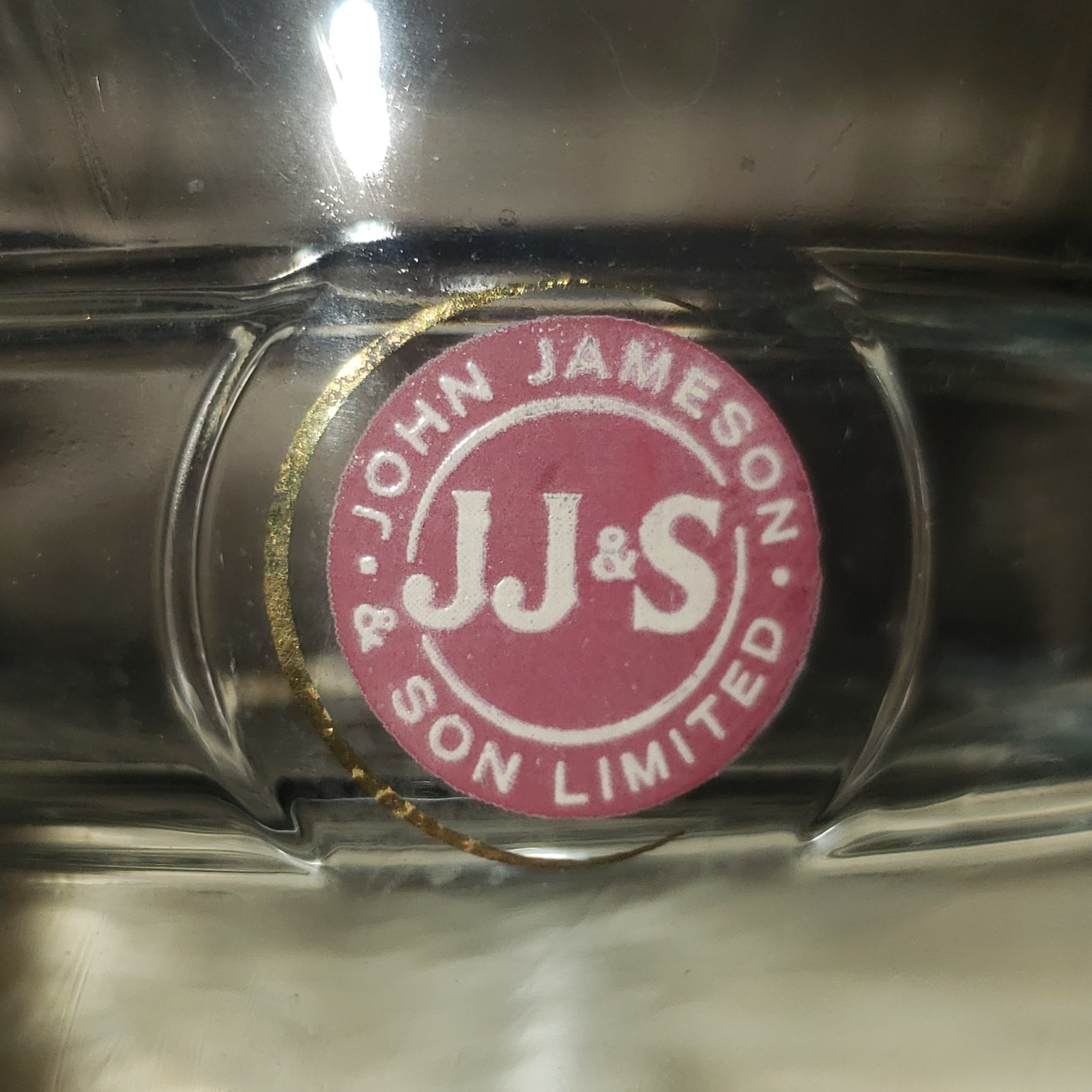 John Jameson & Sons Limited Red Label Irish Whiskey Low Ball Rocks Glass (1) EUC