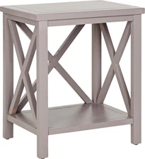 Homes Collection Candence Quartz Grey Cross Back End Table
