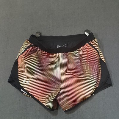 Under Armour Fly By 2.0 Chroma Running Shorts Womens Medium Multi Color Striped