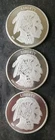 Lot of Three MM 1oz Silver Buffalo Rounds