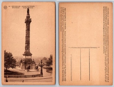 Brussels Belgium Congres Column Leopold I Monument Postcard ALBERT c1910