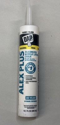 Lot of 2 - DAP ALEX PLUS Siliconized Clear Molding Trim Caulk 10.1 oz