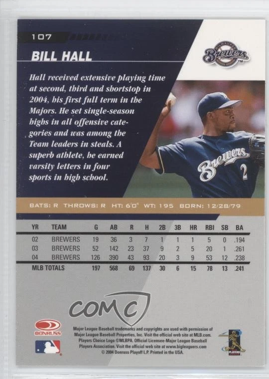 2005 Leaf Bill Hall #107 - Image 2 of 2