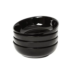 New Selamica Ceramic Pasta Bowls Set of 4 Large Salad Bowl, Black Free Shipping
