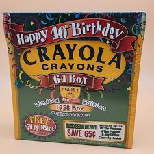 Crayola  Happy 40th Birthday Limited Edition  1958 Box 64 Original Colors SEALED