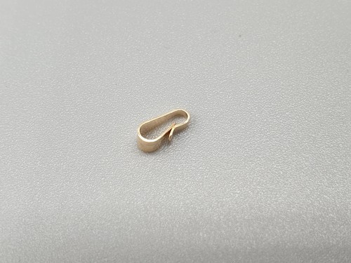 14Ct Yellow Gold Clip Bail 6mm 8mm 14K 585 Snap on Light Grooved Pendant Loop - Picture 5 of 8
