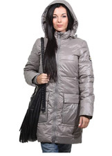 Replay Women's Dark Grey Zip Hoodie Down Coat – W7875 .000.80874s Jacket £175