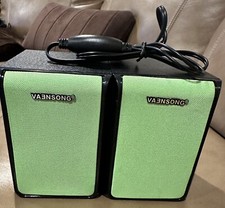 Vaensong V512 Suround Computer Speakers, USB 2.0, W/3.5 mm Cable  Light Green
