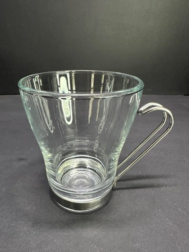 Vtg Bormioli Rocco Espresso Cups Stainless Steel Holders Cups Lot of 4 - Picture 6 of 12