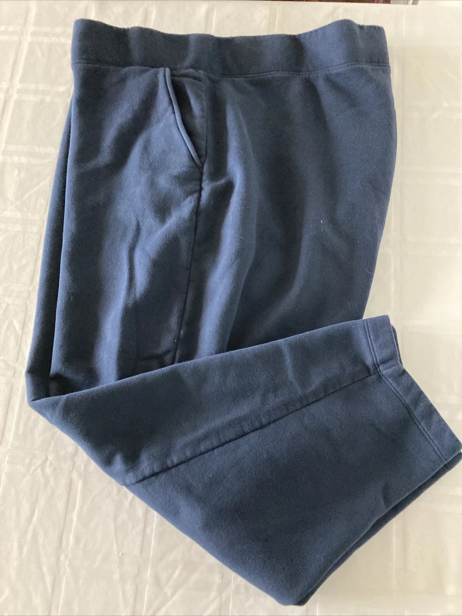 Lands End Serious Sweats Women Sz 3X (24W-26W) Blue Sweatpants W/Pockets  TS1