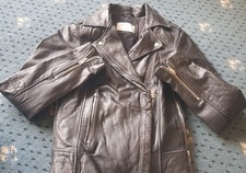 So Soft Zara Leather Biker Jacket Unique Zip Sides Goth Grunge Biker Festival Xs