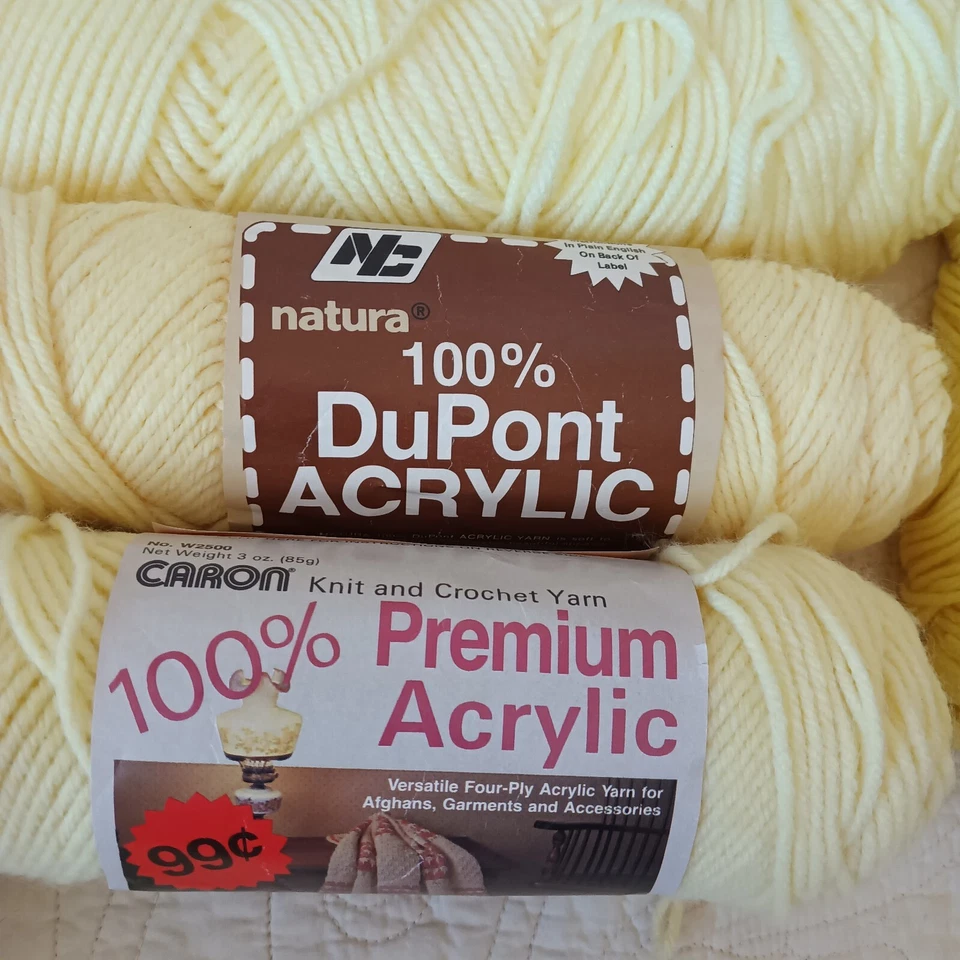 Mixed Lot of 8 Assorted Yellow Acrylic Worsted Weight #4 Yarn 3oz Skeins - Image 4 of 4