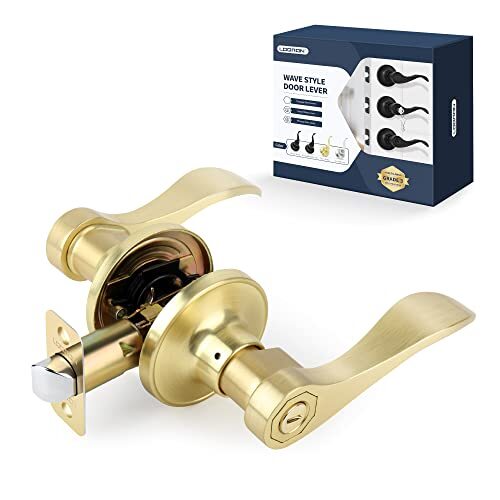 Wave Design Keyless Reversible Privacy Door Lever for Interior Use-image