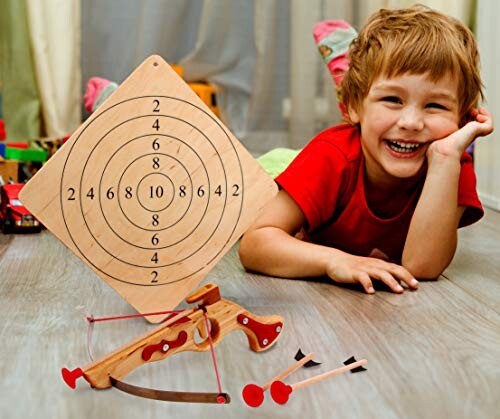 JOBLOT 50x Set arco e frecce in legno bambini armatura giocattolo combattimento ragazzi - Foto 2 di 4