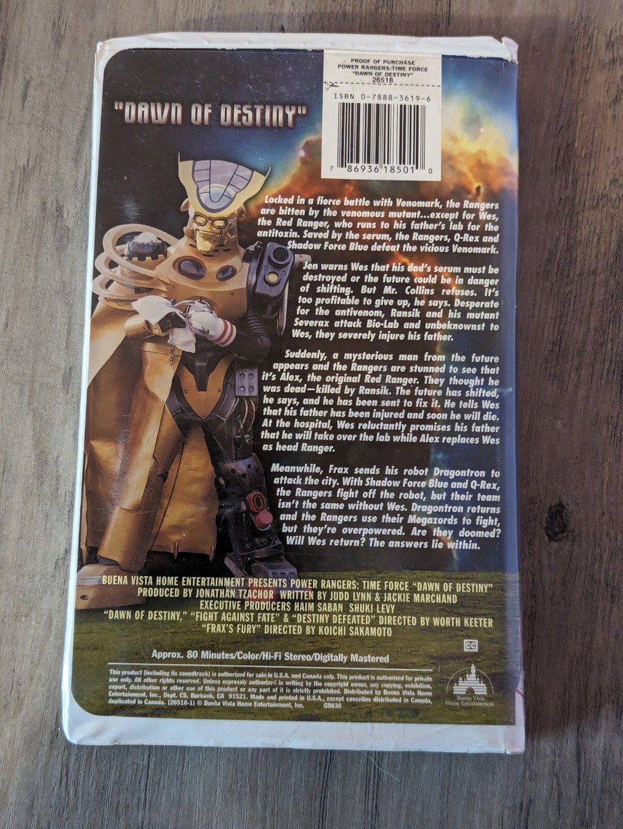 Power Rangers Time Force: Dawn of Destiny (VHS, 2002
