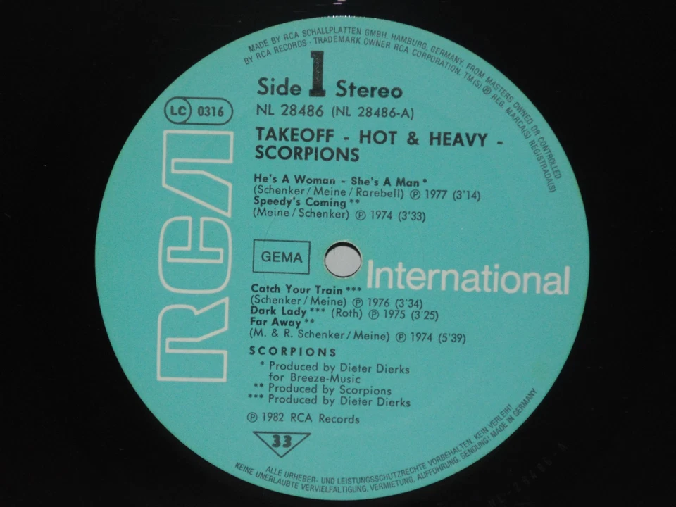 SCORPIONS Takeoff Hot & Heavy LP Vinyl Germany Uli Roth Dark Lady PLAYS WELL - Image 2 of 3