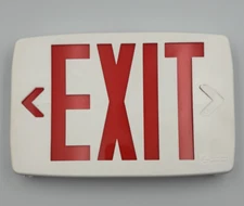 LITHONIA LIGHTING LE S W 1 R-120/277 Die-Cast Aluminum Red Letter LED Exit Sign