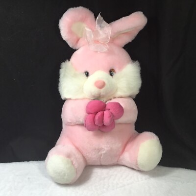 Sugar Loaf Lovable Pink Vintage Stuffed Bunny Rabbit w/ Pink
