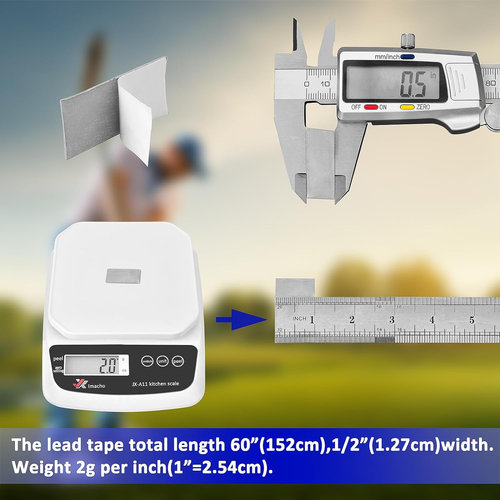 Golf Lead Tape 1/2" X 60", 2 Grams per Inch High Density, Add Swing Weight Self- - Picture 2 of 12