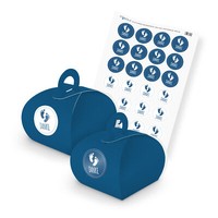 Itenga Set Danke FußAbdrüCke M29 24X Geschenkbox Karton Mit Griff Blau U Sticker