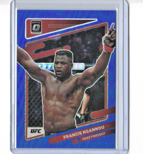 2022 Donruss Optic UFC Francis Ngannou Blue Prizm SP 64/99 #30