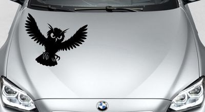 Aufkleber Auto Motorhaube Autoaufkleber Tattoo Eule Owl Vogel Dark Side 20