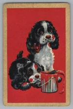 N) ONE Single Swap Playing Card Artistic MCM Dog Canine Vintage King Of Spades