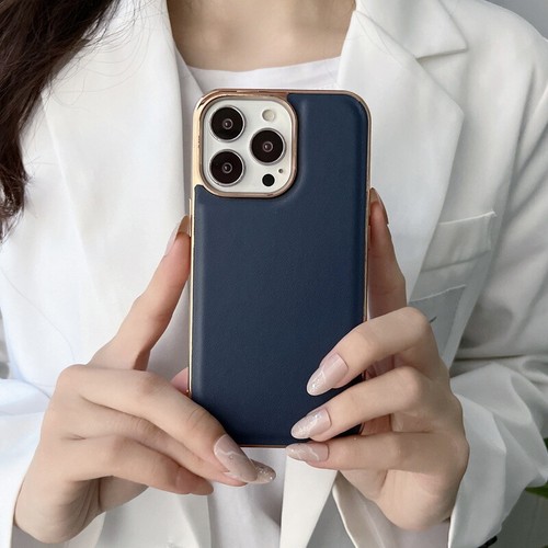 Case For iPhone 14 Pro Max 14 Luxury ShockProof Plating Frame Leather Back Cover - Photo 6 sur 14