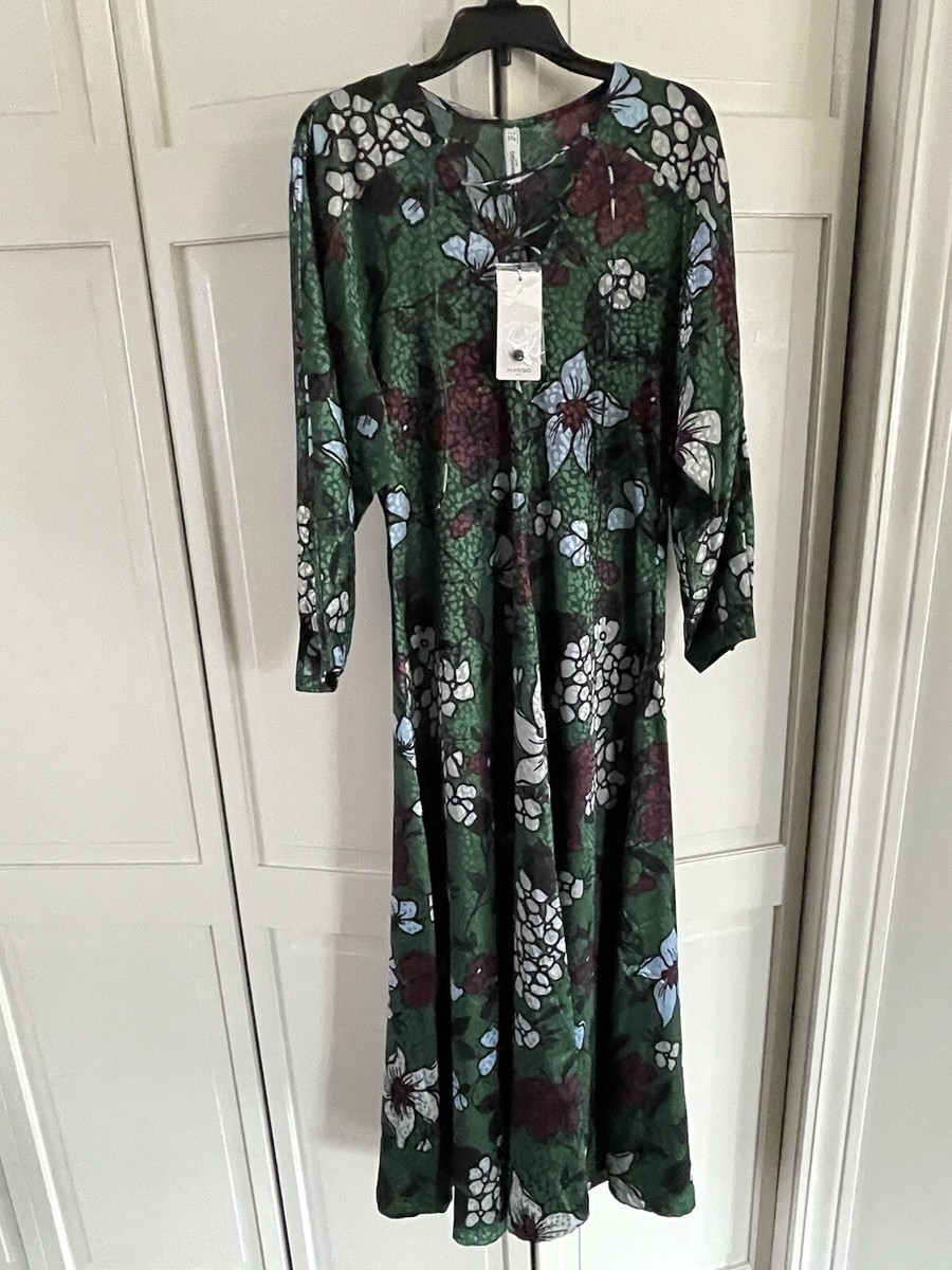 Mango Womens Floral Long Sleeve Maxi Dress Size Small NWT Mango Womens Floral Long Sleeve Maxi Dress Size Small NWT