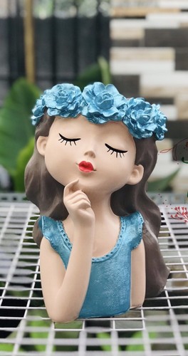 Flower Vase Pot Planters. Girl Head - Picture 17 of 19