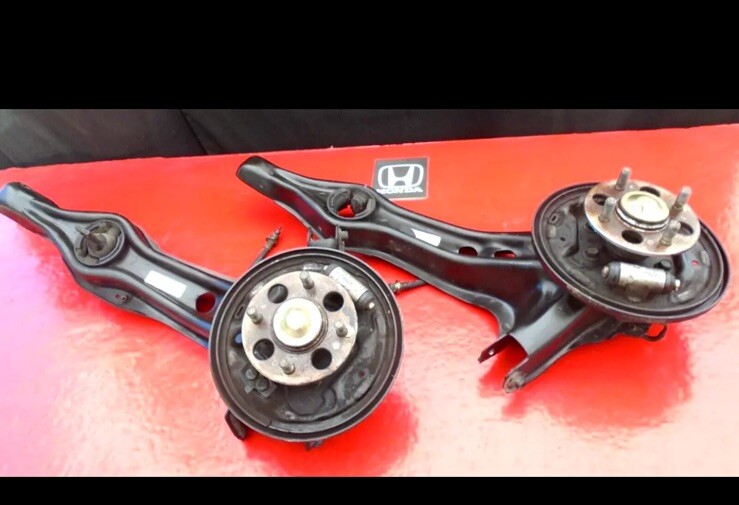 96-00 HONDA CIVIC LX REAR KNUCKLES SPINDLES TRAILING ARMS SET DRUM