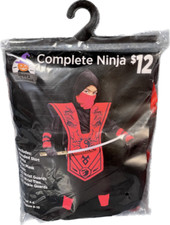 COMPLETE NINJA Costume Outfit Youth MEDIUM Halloween NEW IN PACKAGE