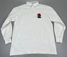 Vintage 1980s England Home Rugby Union Shirt Jersey Cotton Oxford Size M Medium