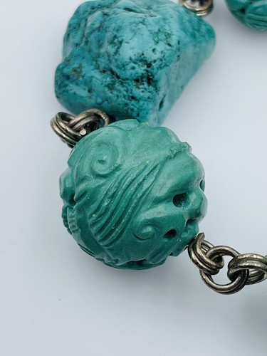 Stephen Dweck Sterling Silver & Blue Turquoise Large Toggle Bracelet - Picture 6 of 11