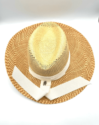 Raffaelo BettiniBI-COLOR PANAMA PAMELA BOW HAT straw Hat New  display picture 3