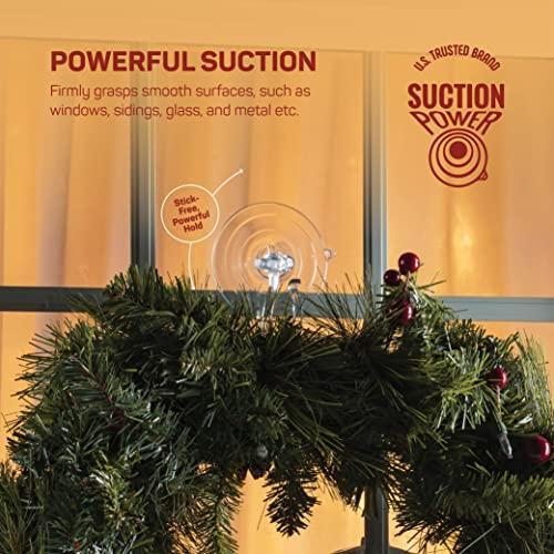 Christmas Wreath Hanger For Glass Front Door [Set of 6] Giant Suction