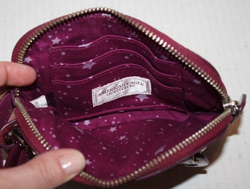 American Eagle Outfitters Kunstleder Aubergine Kalbsleder Geldbörse KOSTENLOSER Versand! - Bild 4 von 5