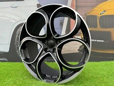 4 x 20 Inch 5x110 Drake Style Black Polished Wheels: Fits For Alfa Romeo Giulia