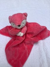 CARTER's FOX LOVEY SECURITY BLANKET SALMON PINK With Rattle