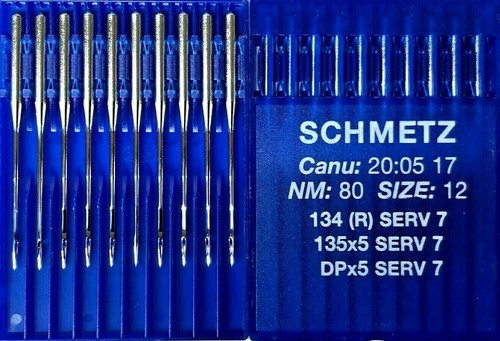 SCHMETZ  DPX5 134(R) SERV7 135X5 SERV7 NM80/12 INDUSTRIAL SEWING MACHINE NEEDLES - Picture 5 of 5