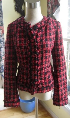 Chaqueta recortada Express Plaid Checker tamaño 8 NWOT - Imagen 2 de 6