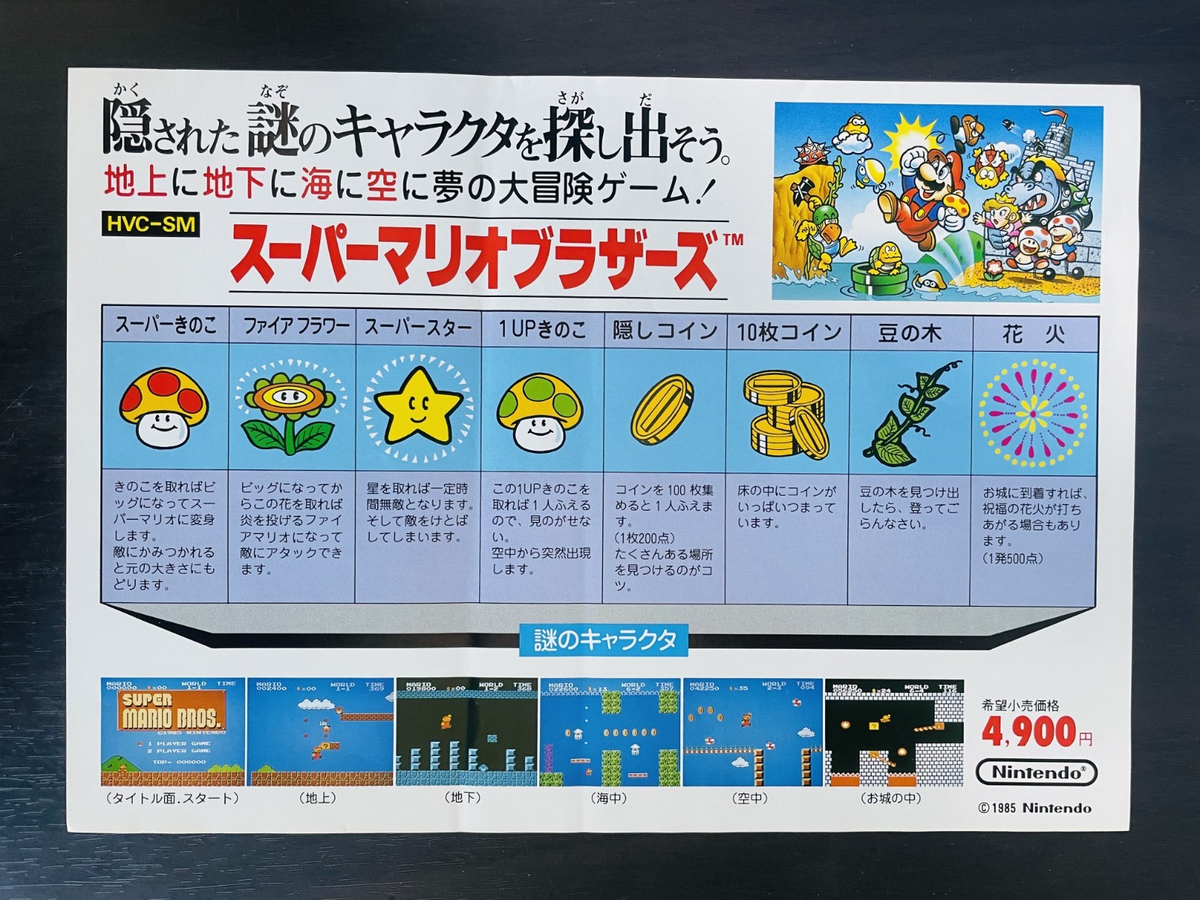 希少　店頭用　ファミコン リミックス　FAMICOM　MARIO　　販促ポスター Super Mario Bros. Leaflets Flyer Nintendo Famicom 1985 Rare