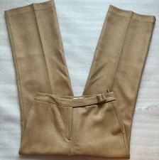 TALBOTS 8 PETITE WOOL PANTS, LINED, TAUPE  TAN GEO PRINT, WIDER LEG, NEVER WORN