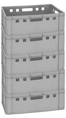 gastlando 5 Stück Lagerkiste Stapelkiste Transportbox E2 Grau 60 x 40 x 20 cm gastlando 5 Stück Lagerkiste Stapelkiste Transportbox E2 Grau 60 x 40 x 20 cm