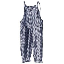 UK Womens Striped Linen Cotton Playsuit Jumpsuit Casual Loose Overalls Dungarees