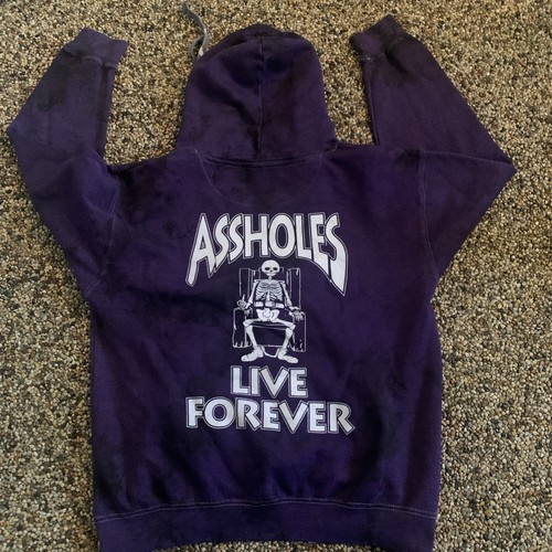 Assholes*s Live Forever Tie Dye Hoodie Multicolor Size Large Purple Women’s - Picture 8 of 10