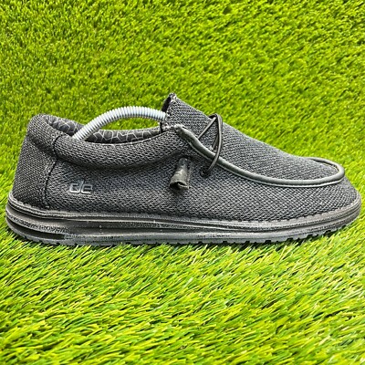 Hey Dude Wally Sox Micro Mens Size 12 Total Black Athletic - Main Image